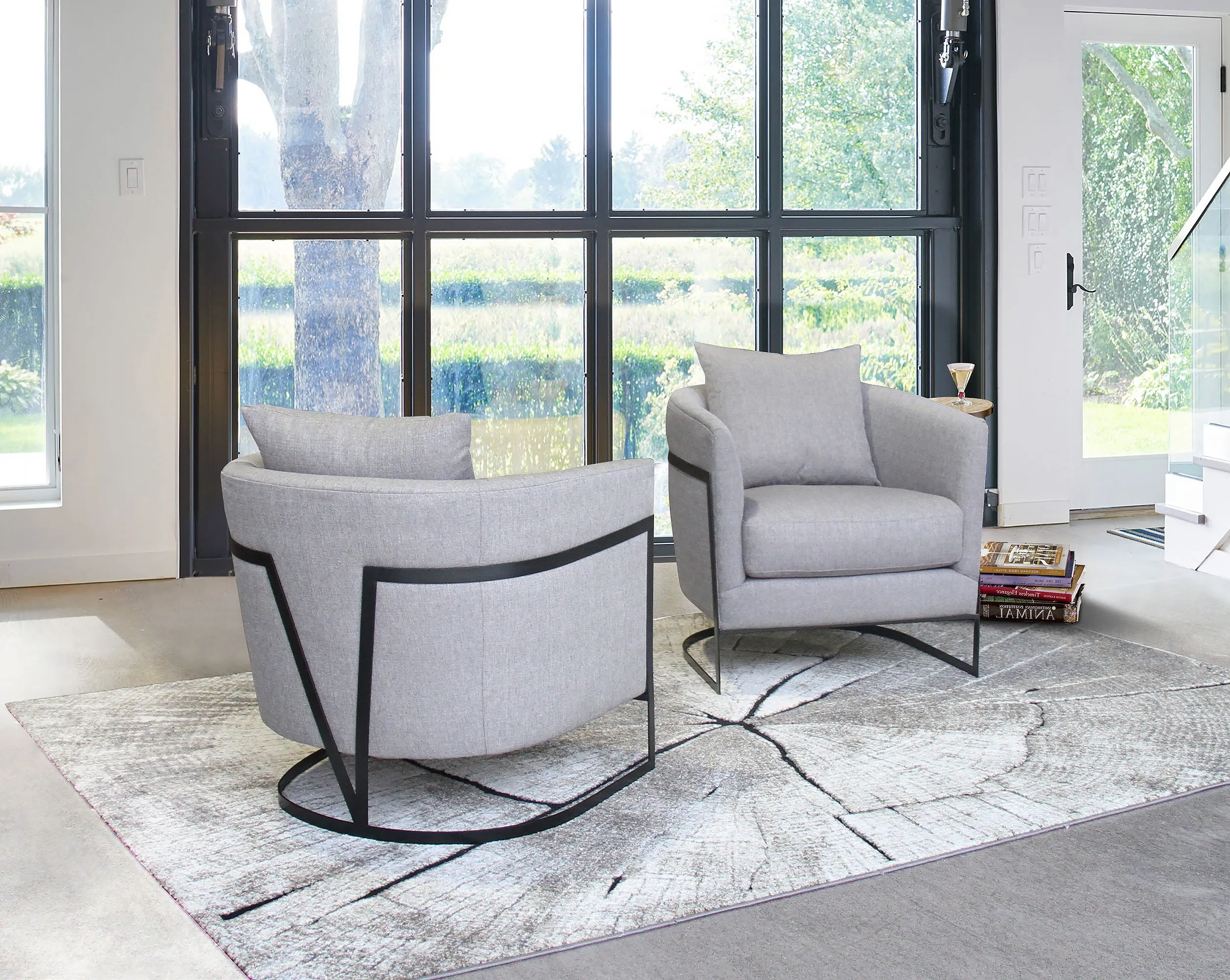 Swan - Contemporary Accent Chair - Black / Gray