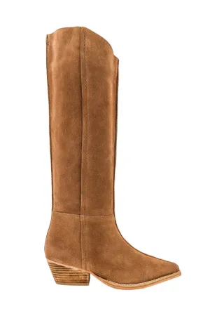 Sway Low Slouch Boots-Tan Suede