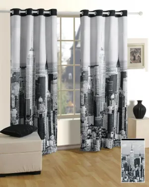 Swayam Grey 1 Pc Door Curtain 7.5 Ft for Home Decor, Comes with 8 Eyelet Rings