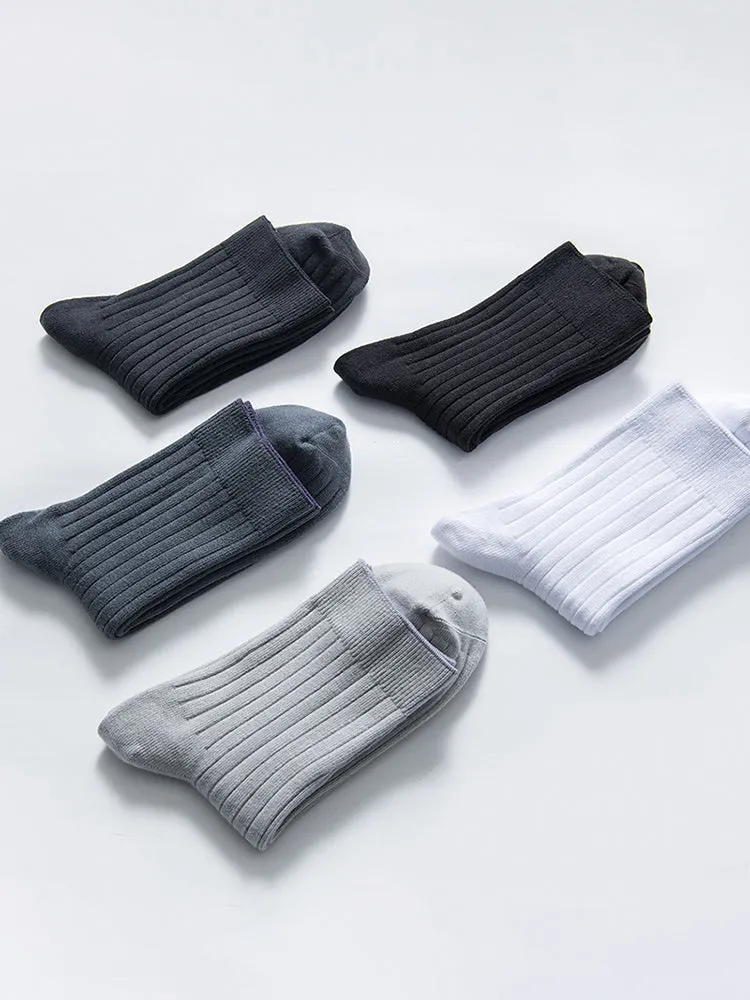 Sweat Absorption Anti-Odor Business Trip Partner Solid Color Cotton Socks