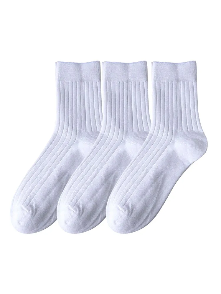 Sweat Absorption Anti-Odor Business Trip Partner Solid Color Cotton Socks