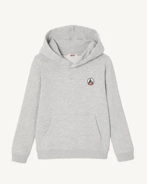 Sweat à capuche enfant en coton biologique Gris chiné Bilbao