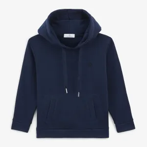 Sweat à capuche Junior en molleton brossé bleu foncé