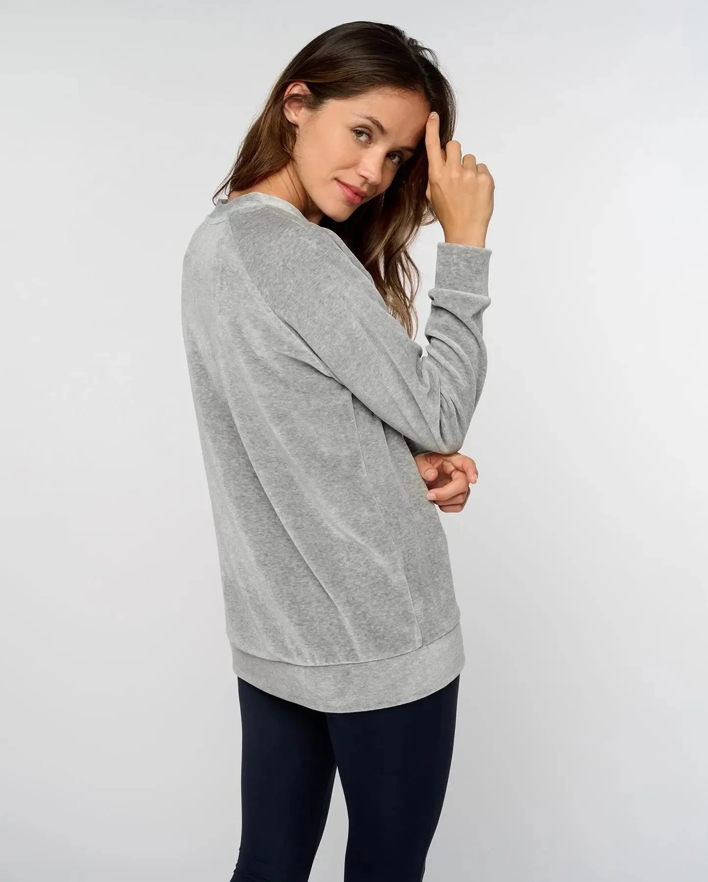 Sweat gris chiné VELVET