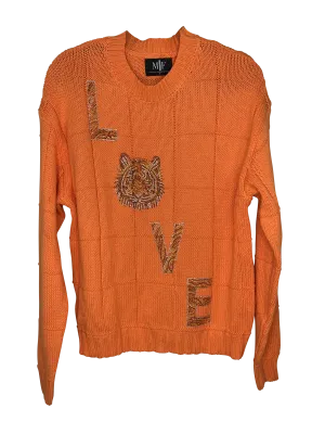 Sweater, Diamond Stitch Orange, LOVE Tiger