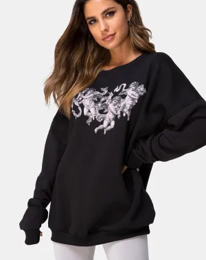 Sweatshirt in Black Cherub