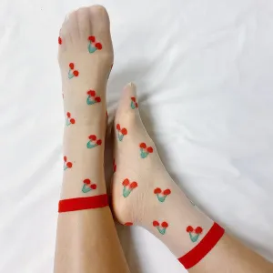 Sweet And Fruity Sheer Socks Set Of 2 Pairs