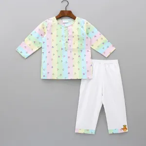 Sweet Heart Printed Colourful Striped Sleepwear