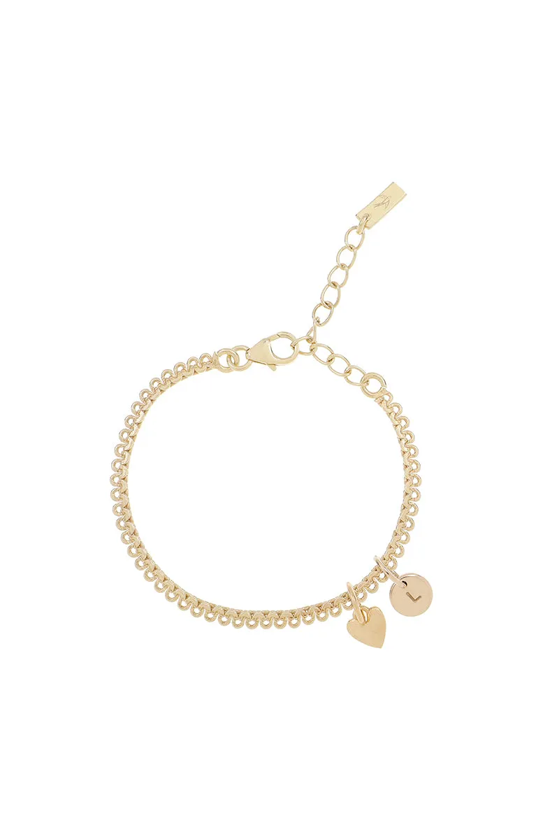 Sweetheart Lace Chain Anklet -  Gold