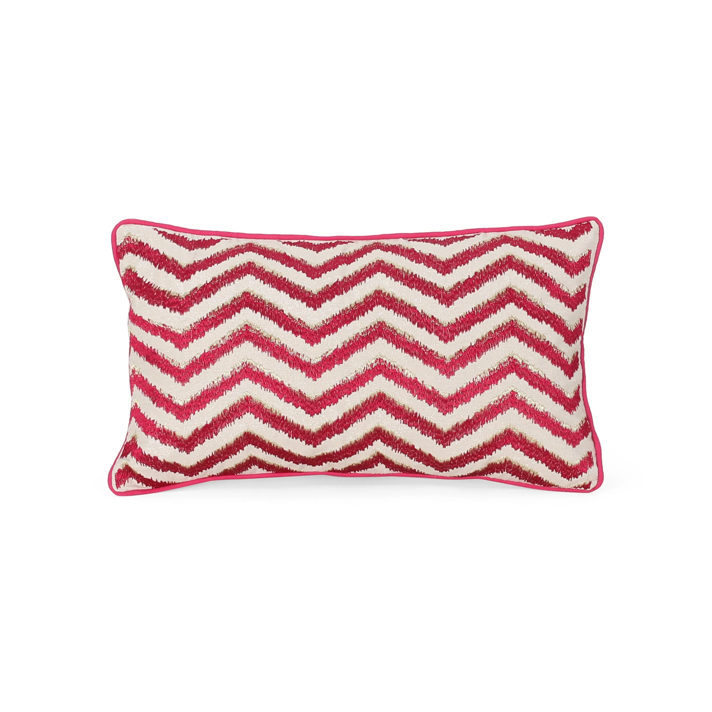 Sweety Modern Fabric Throw Pillow Cover, Red and White