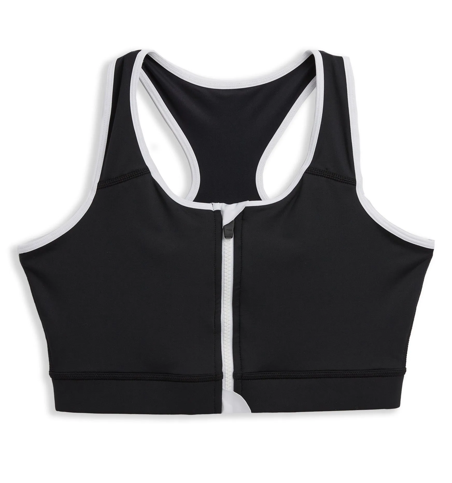 Swim Racerback Zip Compression Top - Black Novelty