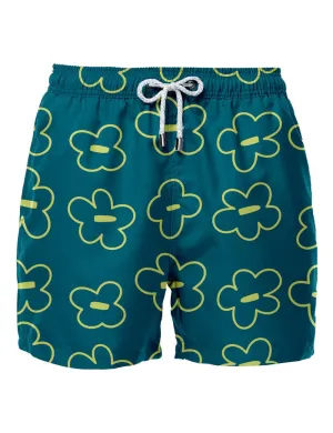 Swim Short Fine Flower - Verde