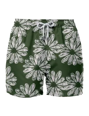 Swim Short Flores - Musgo