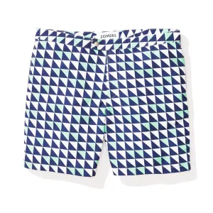 Swim Trunks - Navy and Green Triangles