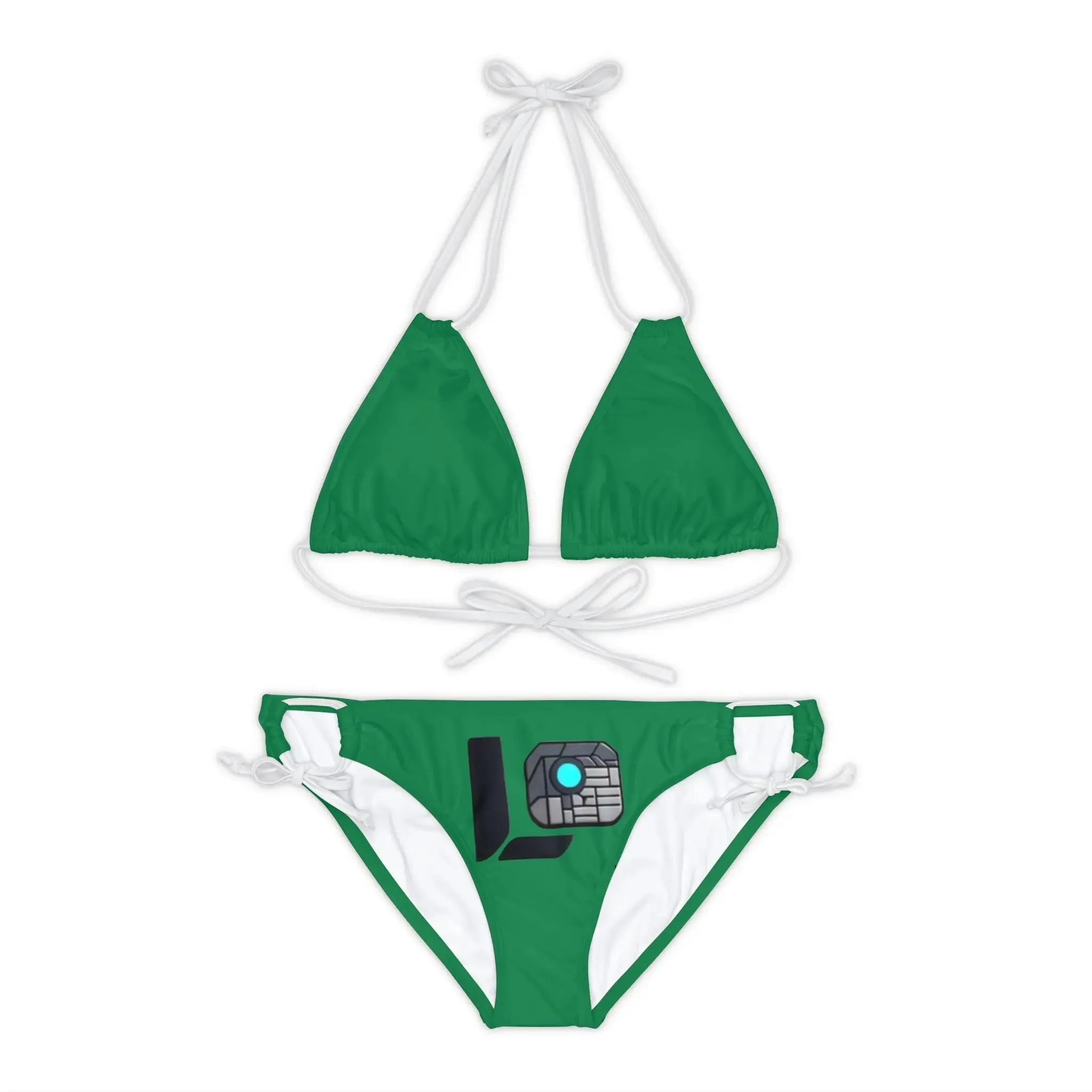 Swimwear Strappy Bikini Set Green Neon