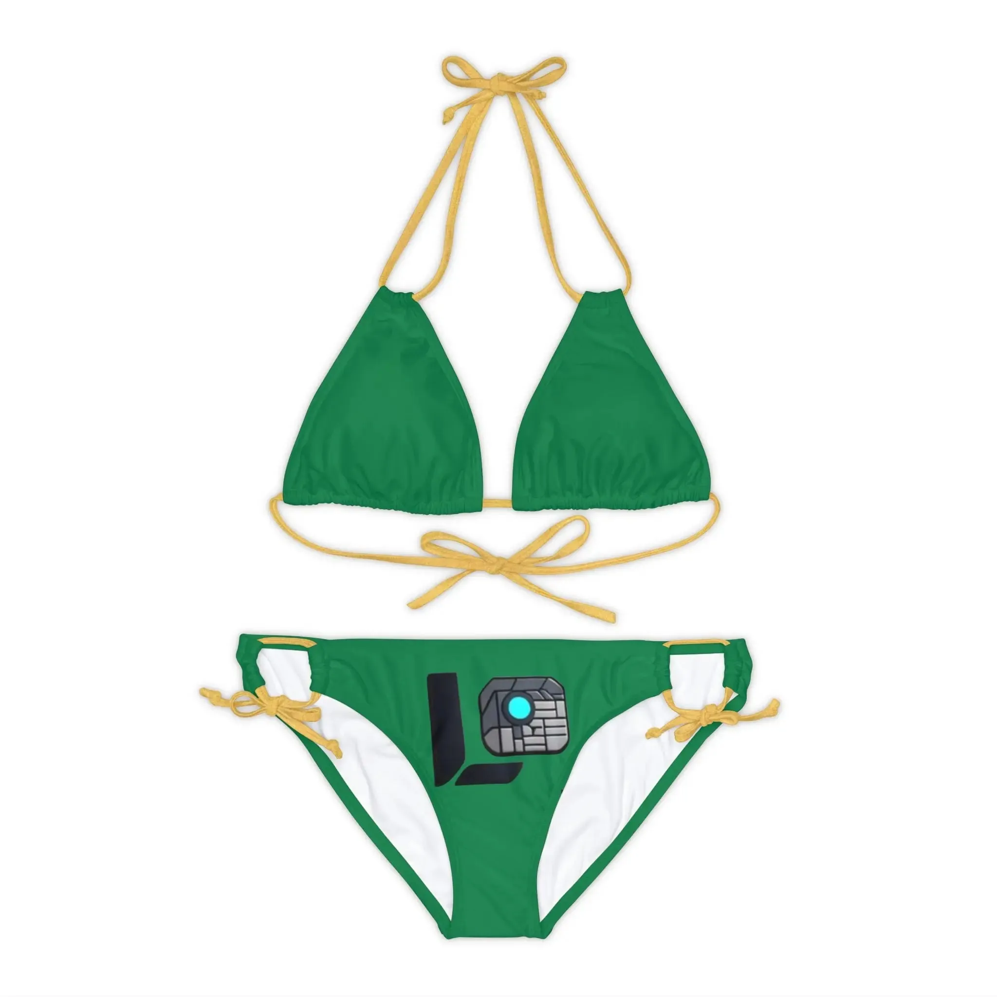 Swimwear Strappy Bikini Set Green Neon