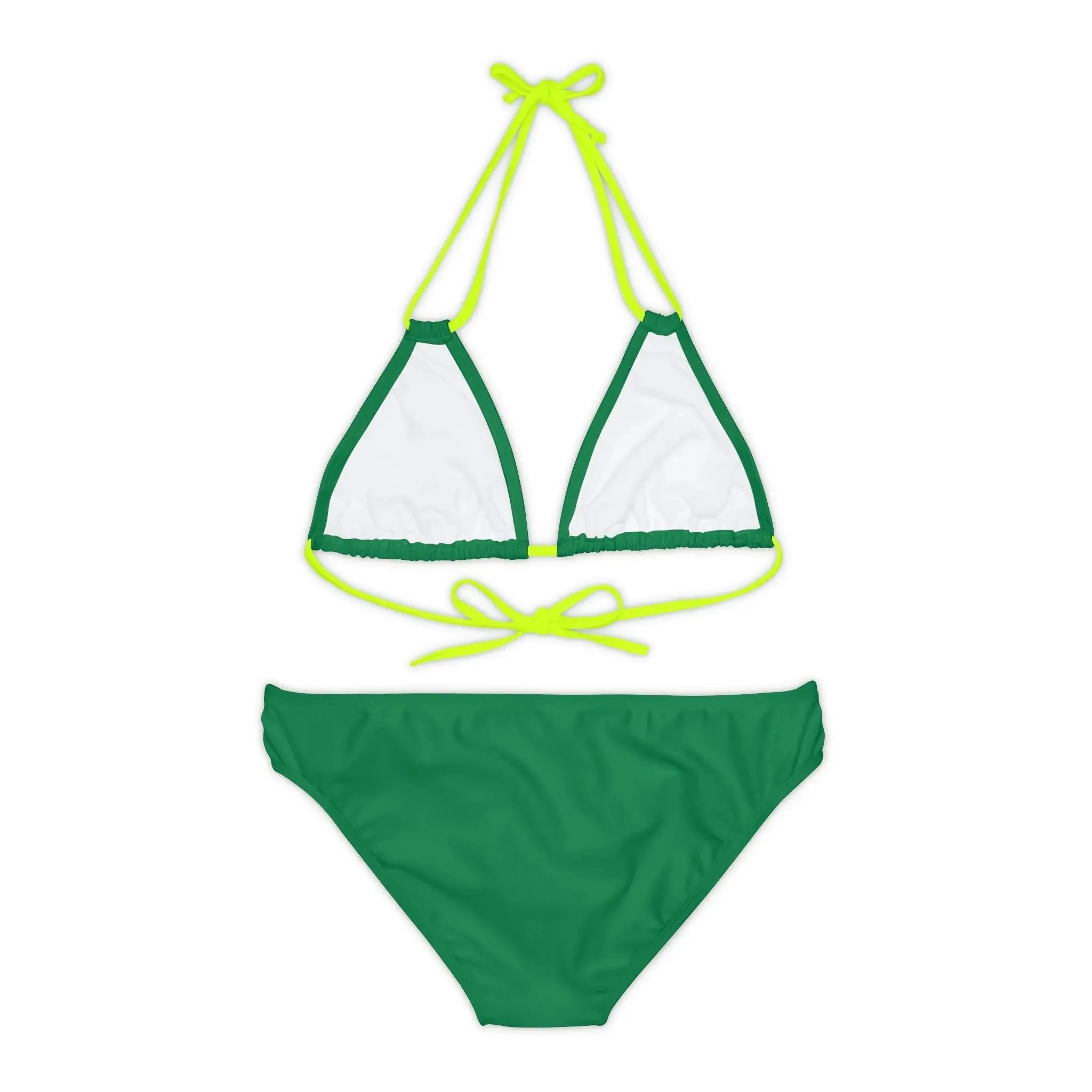 Swimwear Strappy Bikini Set Green Neon