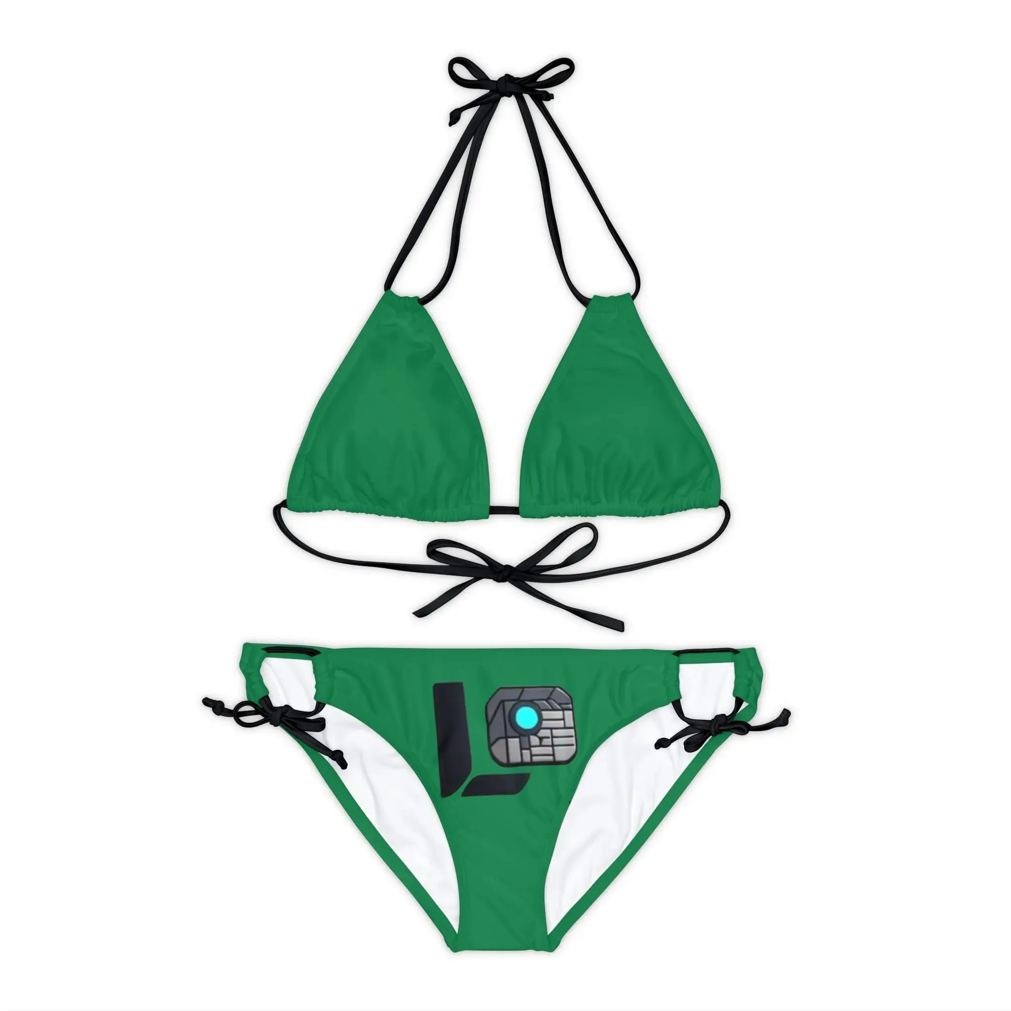 Swimwear Strappy Bikini Set Green Neon