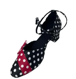 Swing Dancing Shoes Low Heels Closed Toe Polka Dot