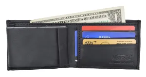 Swiss Marshal Soft Premium Leather Men's Bifold Wallet W/ Removable Leather Credit Card Case SM-P1154