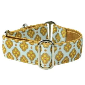 Swiss Velvet Dog Collar Light Blue Tile