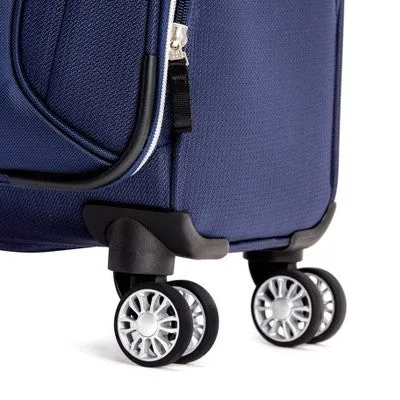 SWISSGEAR 20" Carry On Suitcase Softside 8-Wheel Spinner Luggage, Deep Navy Blue