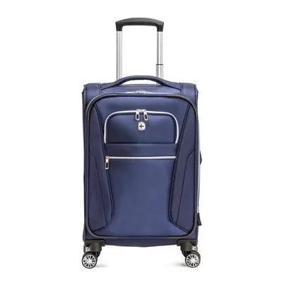 SWISSGEAR 20" Carry On Suitcase Softside 8-Wheel Spinner Luggage, Deep Navy Blue