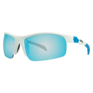 Switchback Mirrored HD Sunglasses - White & Blue Accents