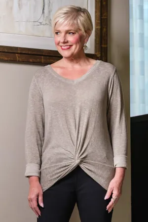 Sydney V-Neck Twist Front Top (BLS122) - FINAL SALE