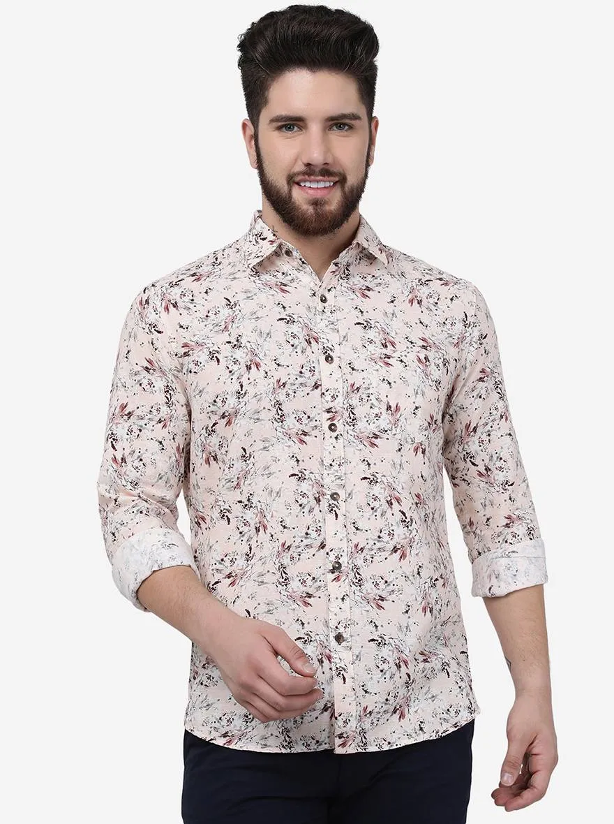 Sylan Green Printed Slim Fit Casual Shirt | JadeBlue