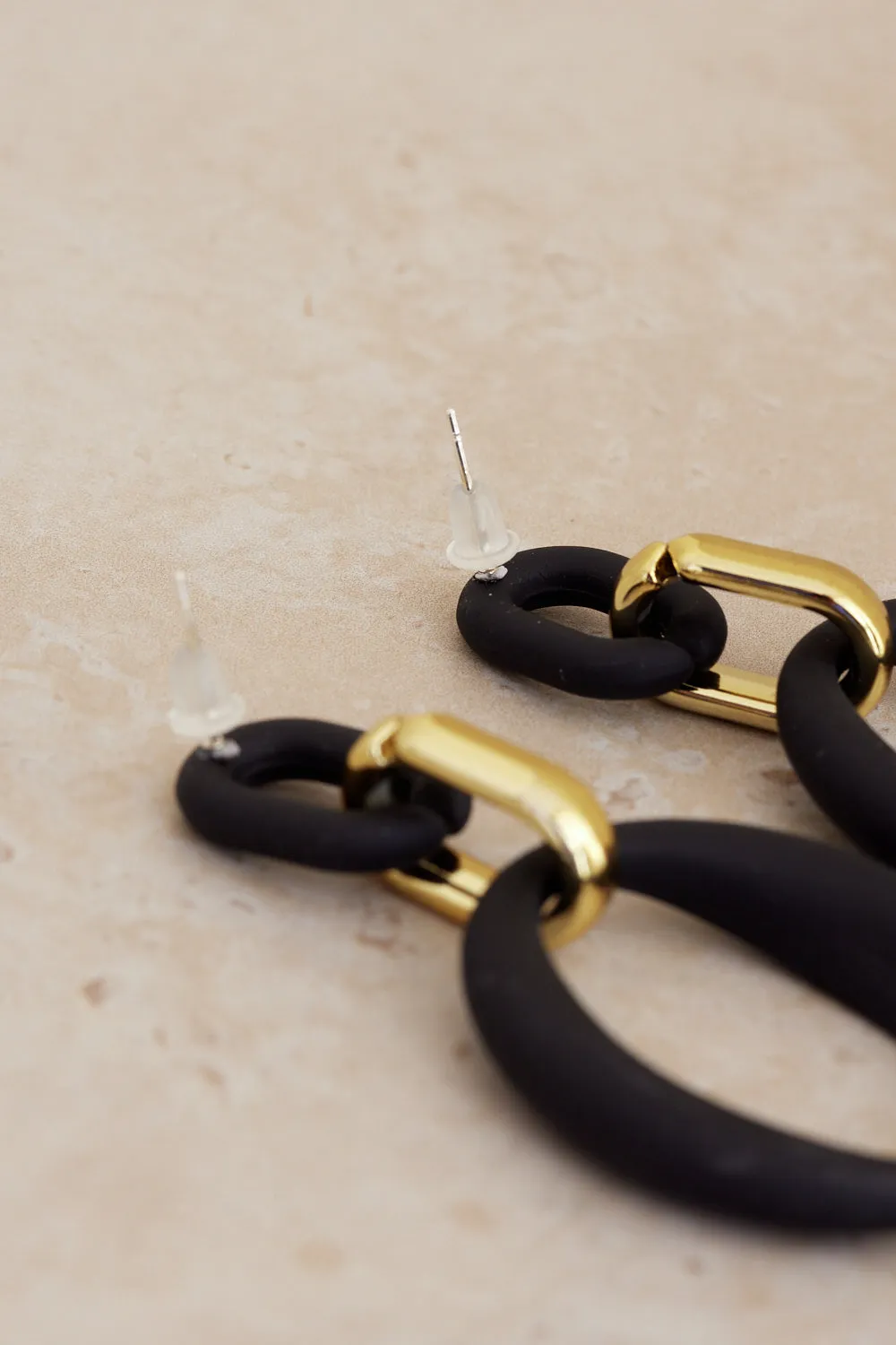 Syme Drop Earrings - Black