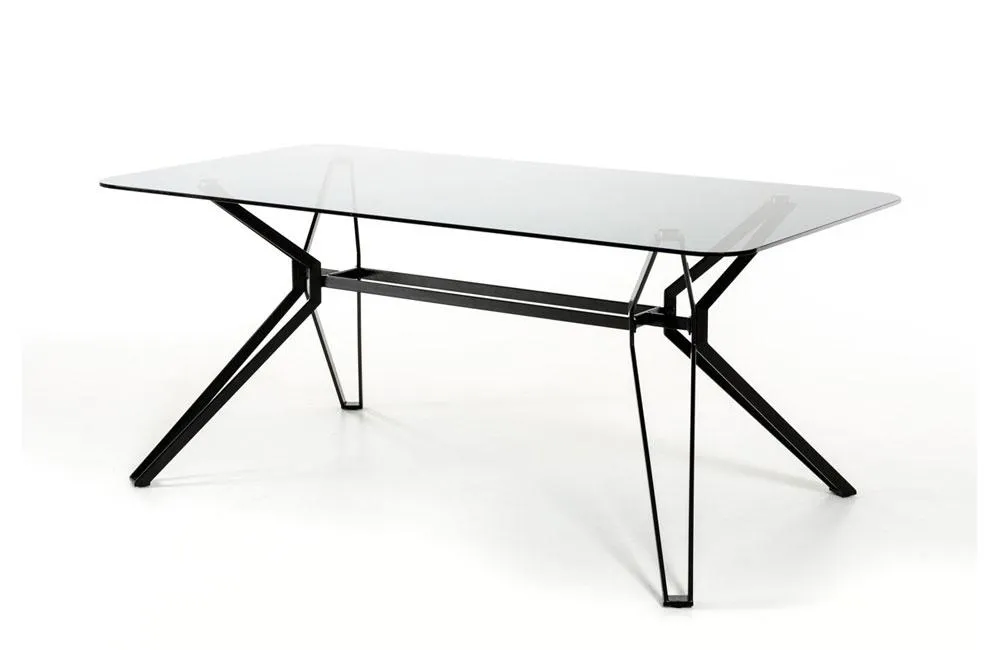 Synergy Modern Smoked Glass Dining Table