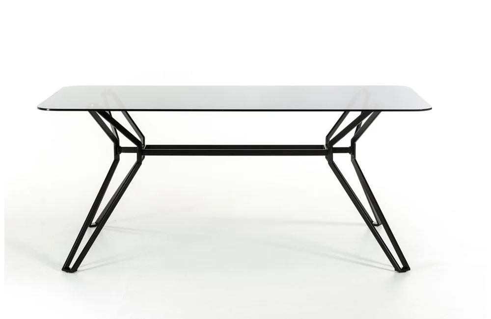 Synergy Modern Smoked Glass Dining Table