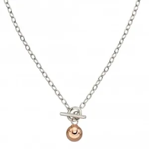 T-Bar Rose Gold Plated Sphere Necklace N4395