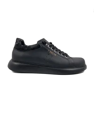 T-Racer Genuine Leather Black Men's Sneaker