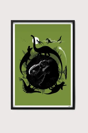 T-Rex Circle Fine Art Print