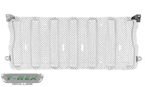 T-REX Sport Mesh Insert Grilles - Polished - Requires Drilling or Cutting - 2018-2019 Jeep JL