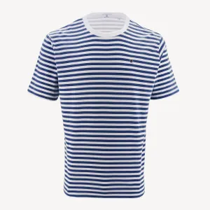 T-shirt en coton rayé bleu