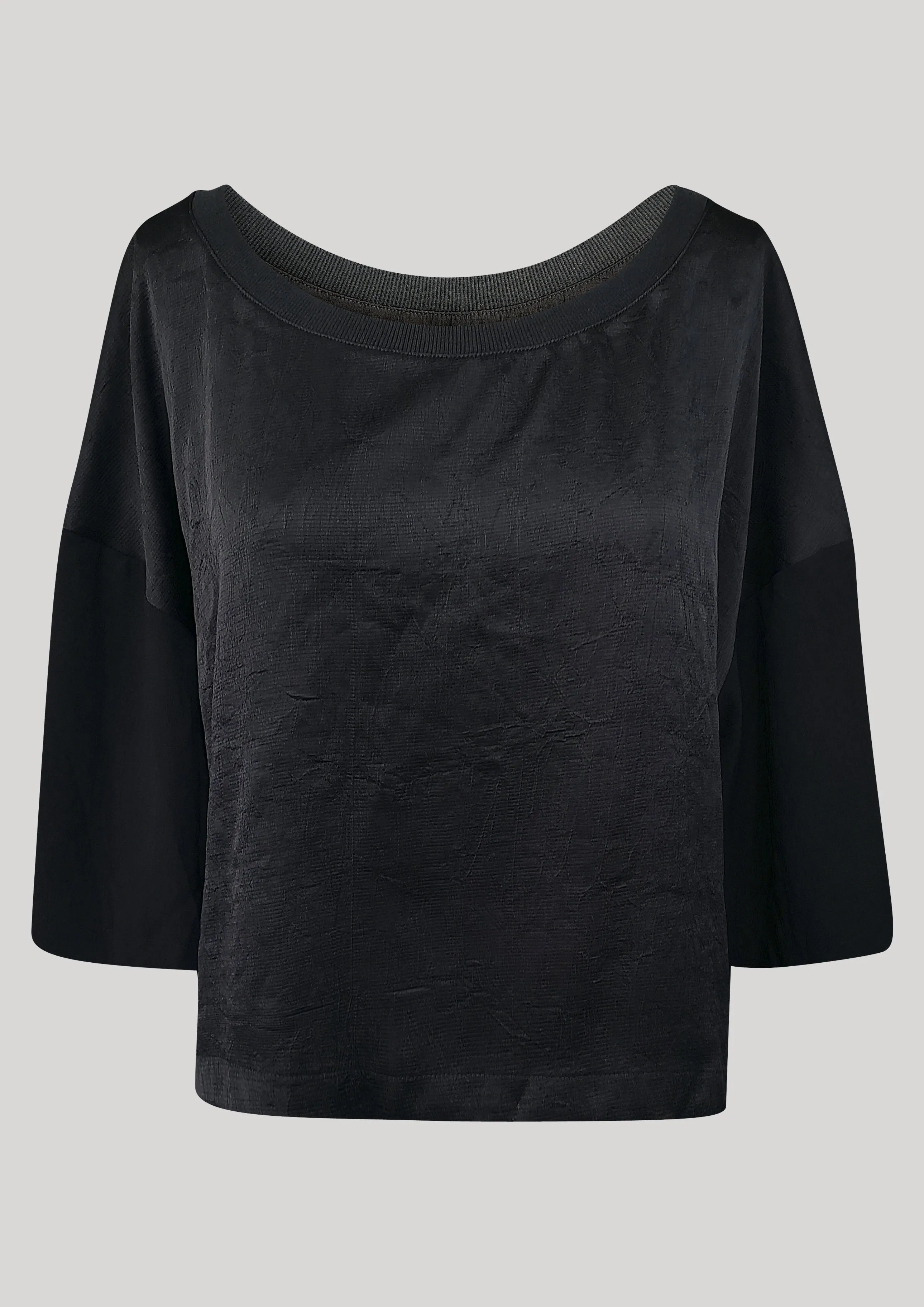 T-SHIRT FEMALE BLACK SHINY/MATT