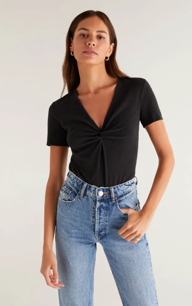 Tabby Twist Top - Black