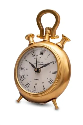 Table Clock Brass Golden