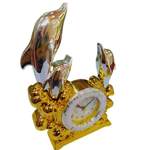 Table Clock for Gifts and Show Piece for Home (Dolphin Shape)