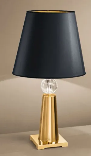 Table Lamp With Black And Gold Fabric Shade