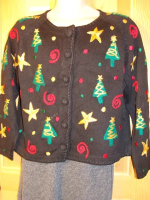 Tacky Ugly Christmas Sweater 80s Festive Gem with Padded Shoulders (f460)