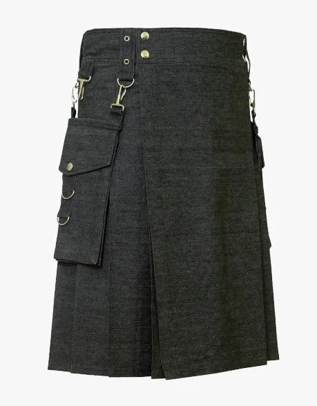 Tactical Kilt DENIM WITH DETACHABLE POCKETS