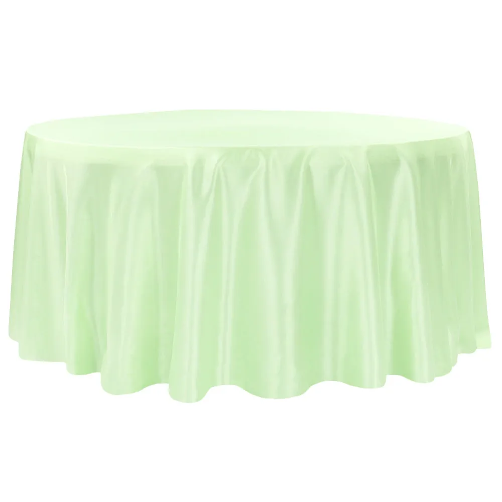 Taffeta Tablecloth 120" Round - Mint Green