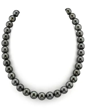 Tahitian True Round Pearl Necklace, 10.0-11.0mm - AAAA Quality