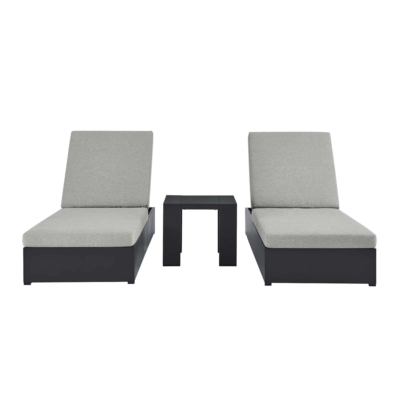 Tahoe Outdoor Patio Powder-Coated Aluminum 3-Piece Chaise Lounge Set