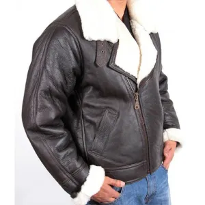 Tailor Made Men's Black Sheepskin Leather Coat Jacket B3 Jackets Cockpit