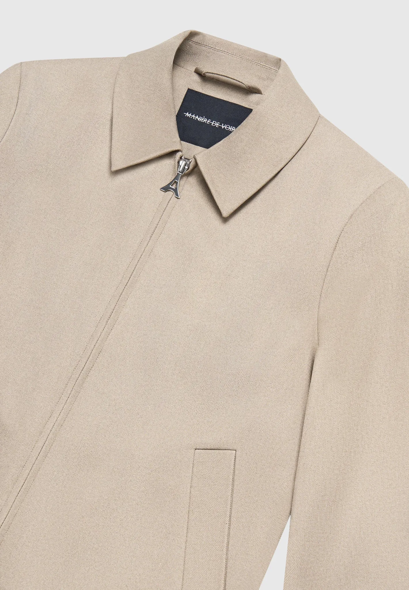 Tailored Harrington Jacket - Beige